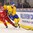 BUFFALO, NEW YORK - DECEMBER 26: Sweden's Jacob Moverare #27 controls the puck as Belarus forward Ilya Litvinov #9 gives chase during the preliminary round of the 2018 IIHF World Junior Championship. (Photo by Andrea Cardin/HHOF-IIHF Images)

